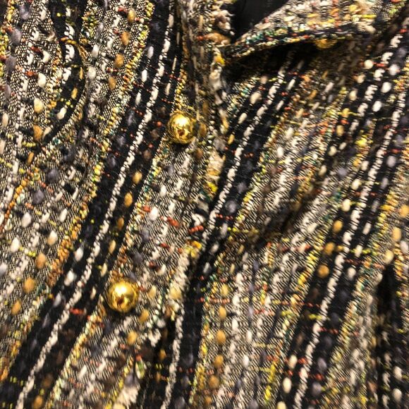 cabi wool crop jacket medium m blazer black gold chic city classic i6 - Picture 7 of 9